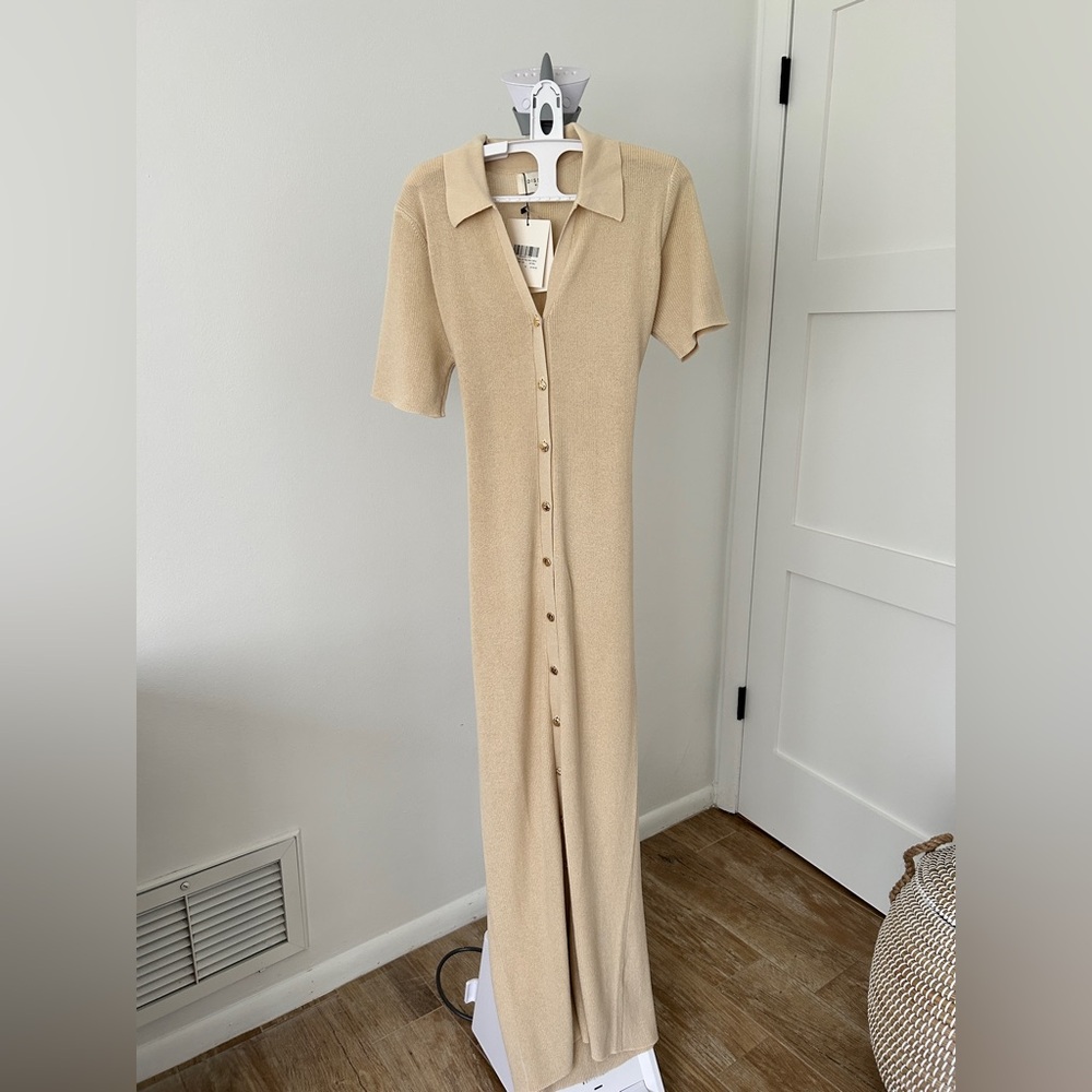 NWT DISSH Liam Natural Knit Polo Maxi Dress - Picture 6 of 12
